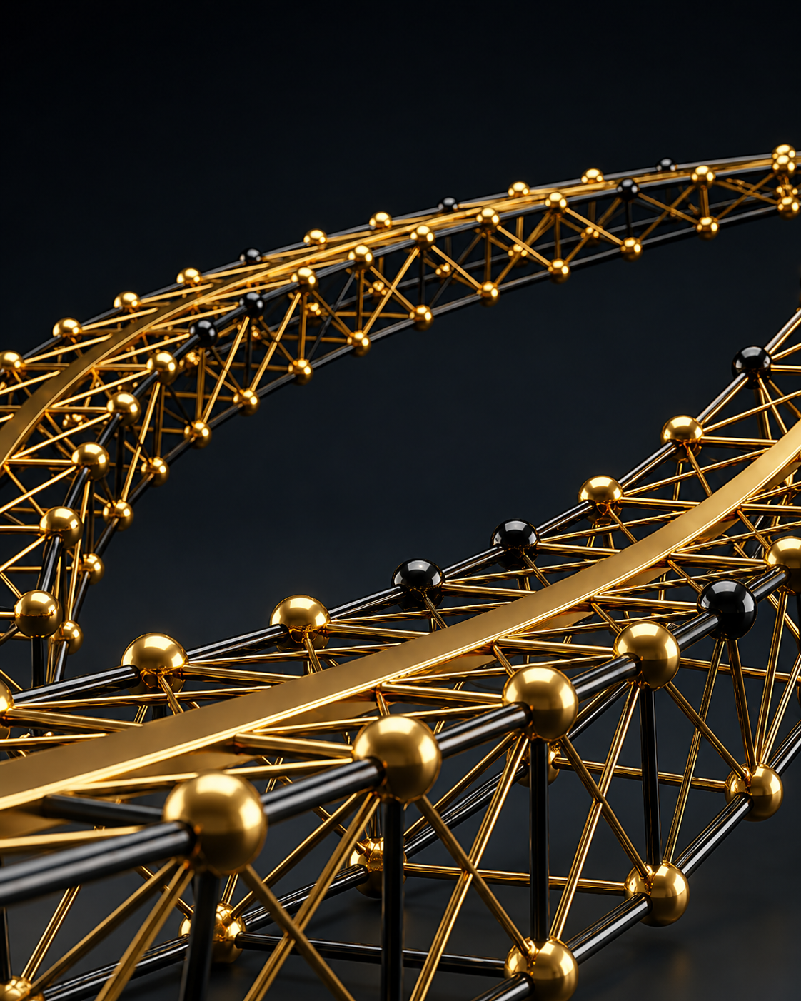 Abstract structure representing AI-driven transformation